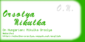 orsolya mikulka business card